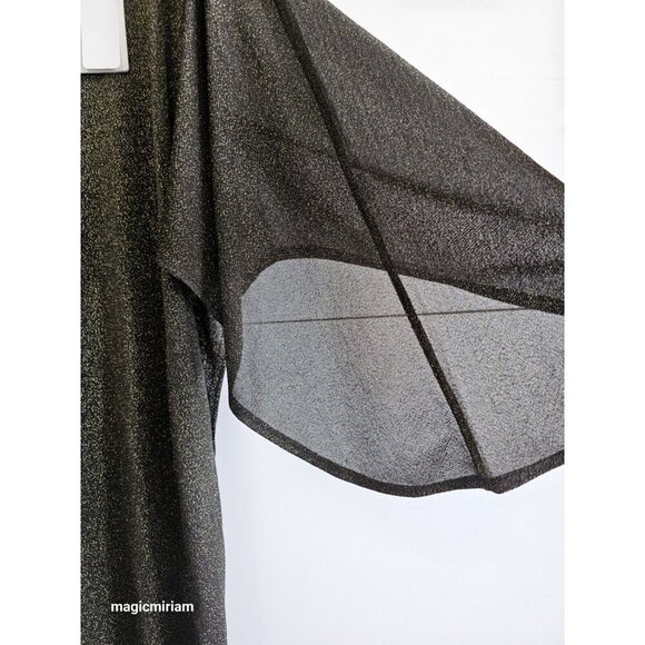 BNWT Ted Baker London Monyca Black Gold Metallic One Shoulder Draped Dress - Picture 9 of 16